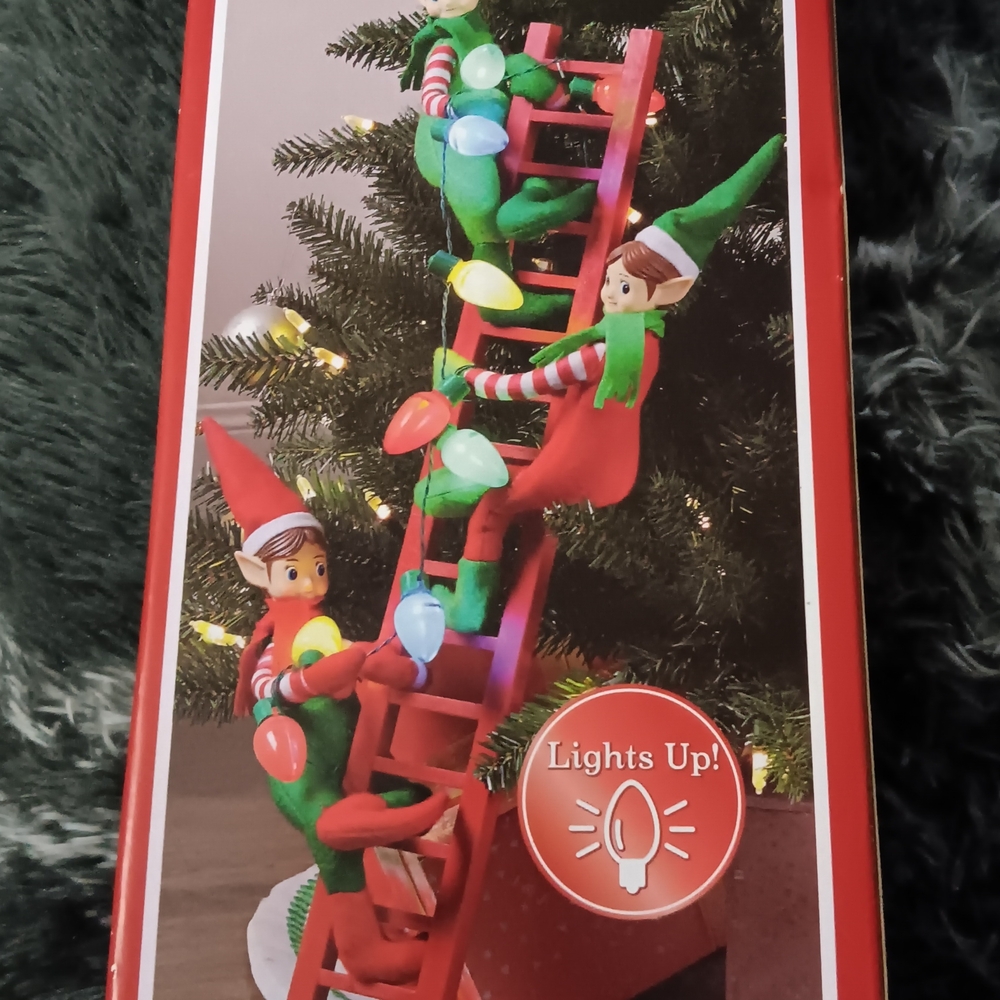 Festive Elf Ladder with Lights